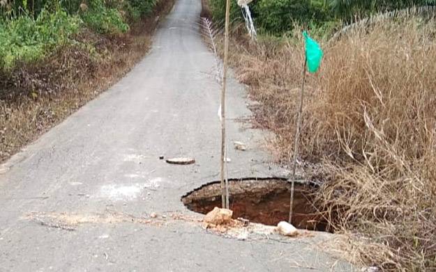 Kerusakan Gorong-Gorong di Jalan Penghubung Desa Lagan - Kupang Baru Bahayakan Warga