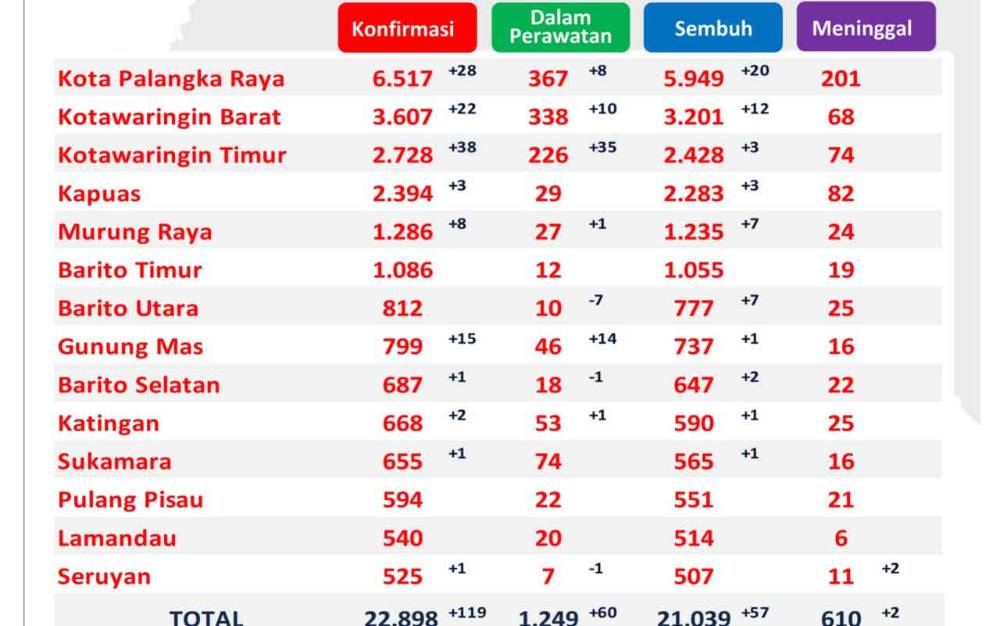 Hari ini, Palangka Raya Tertinggi Penambahan Pasien Covid-19 Sembuh