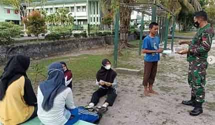 Anggota Korem 102 Panju Panjung Imbau Selalu Patuhi Protokol Kesehatan