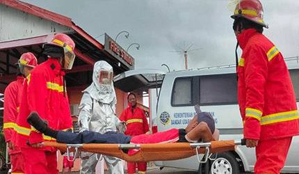 Unit PKP-PK Bandara Kuala Pembuang Lakukan Latihan Penyelamatan