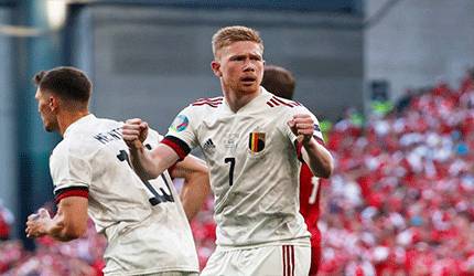 Kevin de Bruyne Bawa Belgia Balik Hancurkan Denmark 2-1
