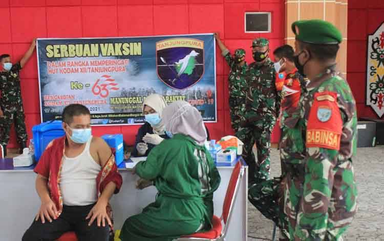 Kodim Palangka Raya Lakukan Serbuan Vaksinasi Covid-19