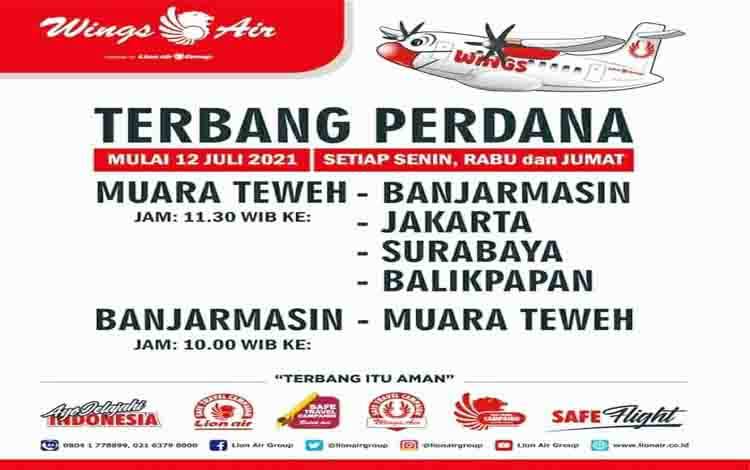 Wing Air Beroperasi Juli 2021 di Bandara Haji Muhammad Sidik