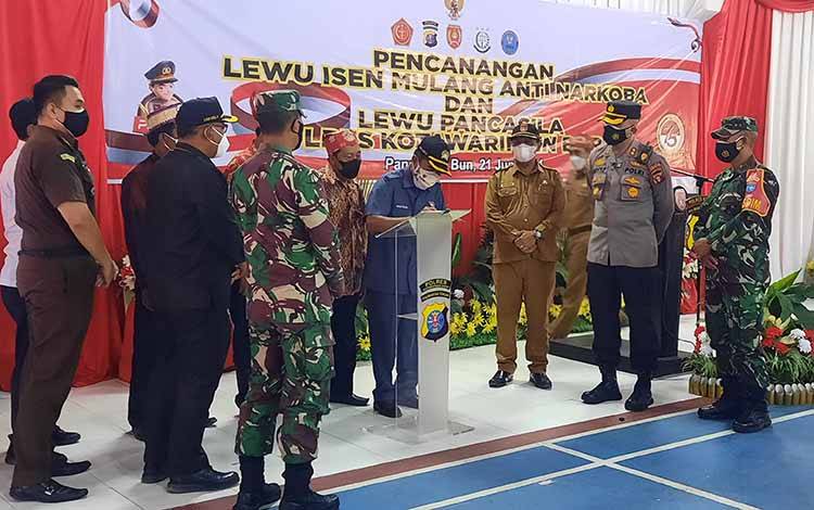 Desa Pasir Panjang Dicanangkan Jadi Lewu Isen Mulang Anti Narkoba dan Lewu Pancasila
