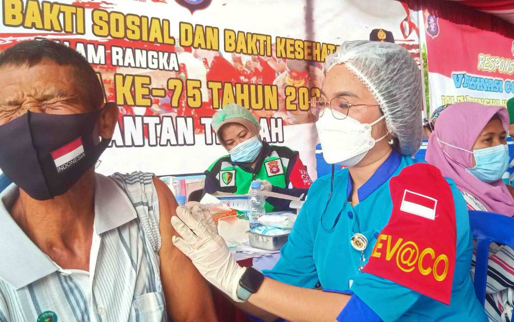 Animo Masyarakat di Palangka Raya Cukup Tinggi Ikuti Vaksinasi di Polda Kalteng