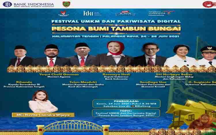 Besak, Pemprov Kalteng dan Bank Indonesia akan Gelar Festival UMKM dan Pariwisata Digital