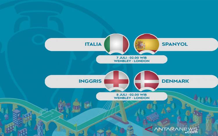 Semifinal Euro 2020: Italia Ladeni Spanyol, Inggris Ditantang Denmark