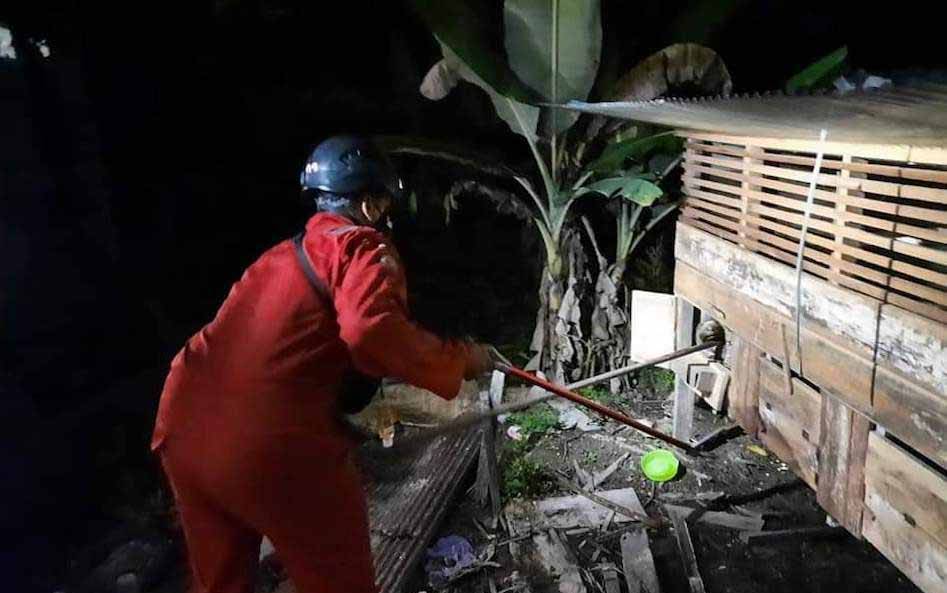 Ular Sanca Masuk Kandang Ayam, Tombak Melayang