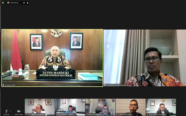 Gencarkan Implementasi Inpres 2/2021, BPJS Ketenagakerjaan Audiensi Virtual Dengan Kemenkop UKM