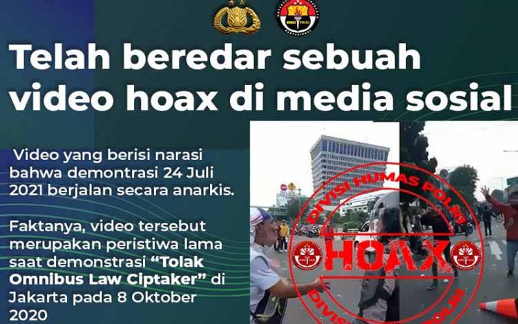 Polri Pastikan Video Demo Rusuh pada Sabtu 24 Juli 2021 adalah Hoaks