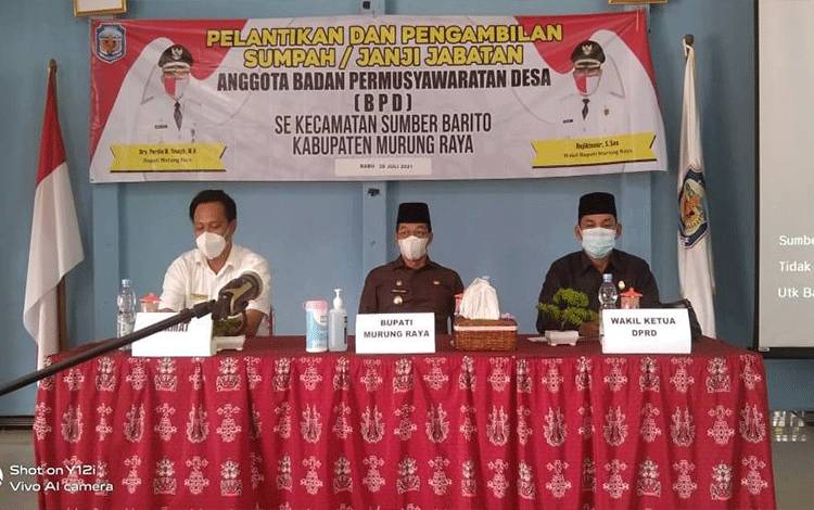 Bupati Murung Raya Kembali Lantik Anggota BPD 8 Desa