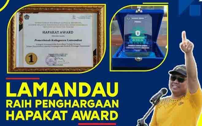 Pemkab Lamandau Raih Penghargaan Hapakat Award