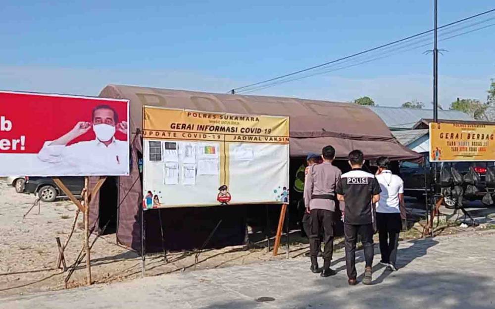 Polres Sukamara Dirikan Posko Pantau Aktivitas Pasar Saik Sesuai Prokes