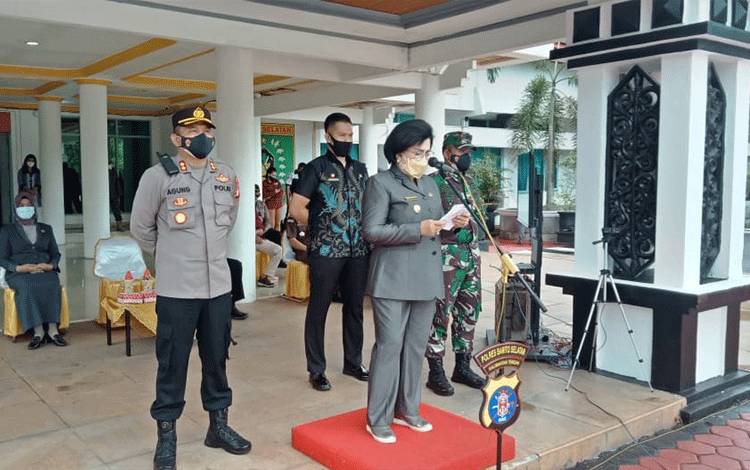 Wakil Bupati Barito Selatan Pimpin Apel Gelar Personel dan Sarpas Kesiapan Cegah Karhutla