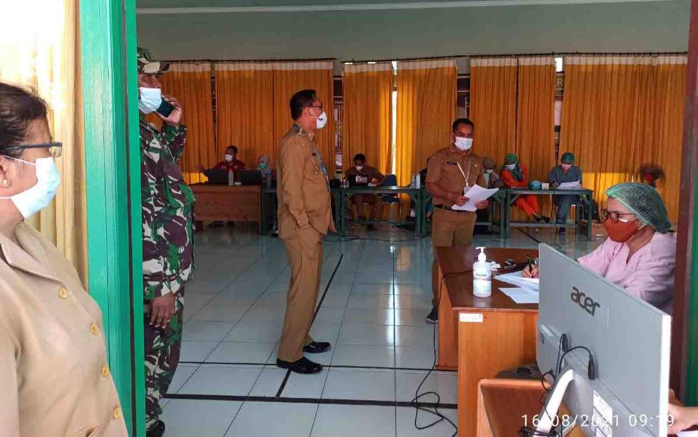 Wakil Bupati Katingan Tinjau Pelaksanaan Vaksinasi di Kantor Pabung