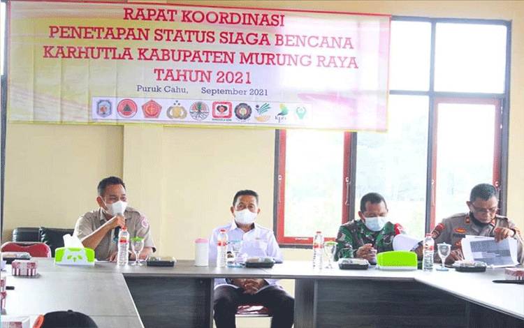 Wabup Murung Raya Pimpin Rakor Status Siaga Bencana Karhutla