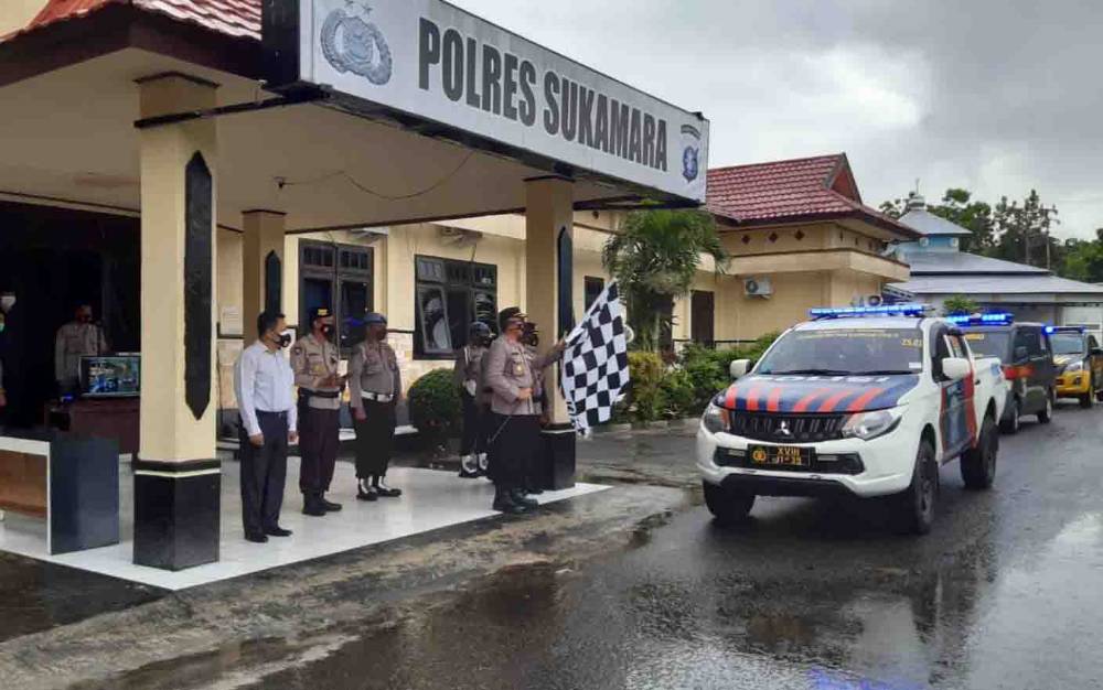 Polres Sukamara Launching Mobil Masker Tingkatkan Prokes