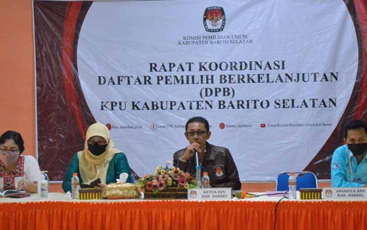 KPU Barito Selatan Rakor Pemutakhiran Data Pemilih Berkelanjutan