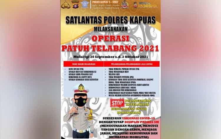Satlantas Polres Kapuas akan Gelar Operasi Patuh Telabang 2021
