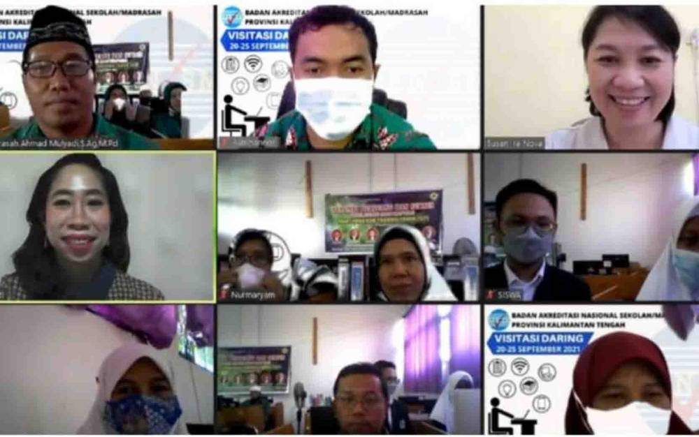 Tim Assesor BAN SM Visitasi Secara Daring Akreditasi MAN Kapuas