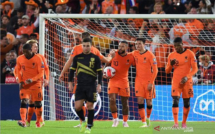 Hasil Kualifikasi Piala Dunia 2022: Belanda Bantai Gibraltar 6-0