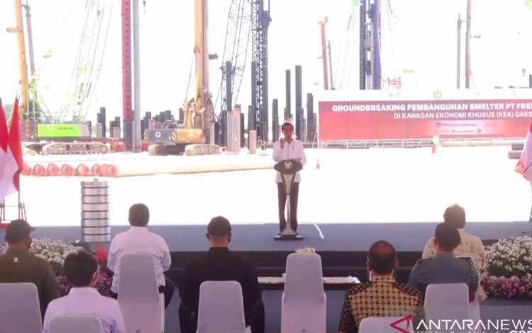 Presiden Jokowi Groundbreakin Smelter Freeport Indonesia di Gresik