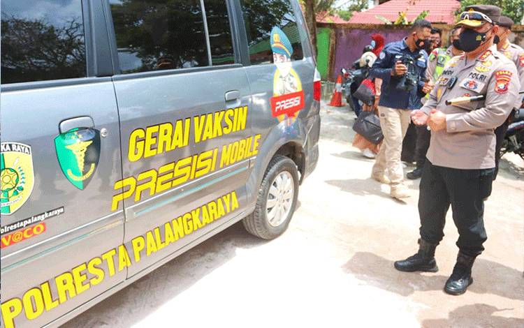Mobil Gerai Vaksin Presisi Polresta Palangka Raya Sasar Masyarakat Pinggiran