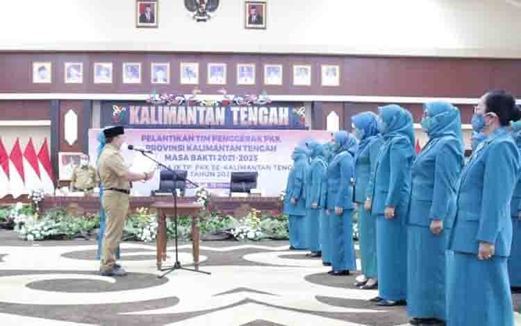 Gubernur Kalteng Lantik TP-PKK Periode 2021 - 2025