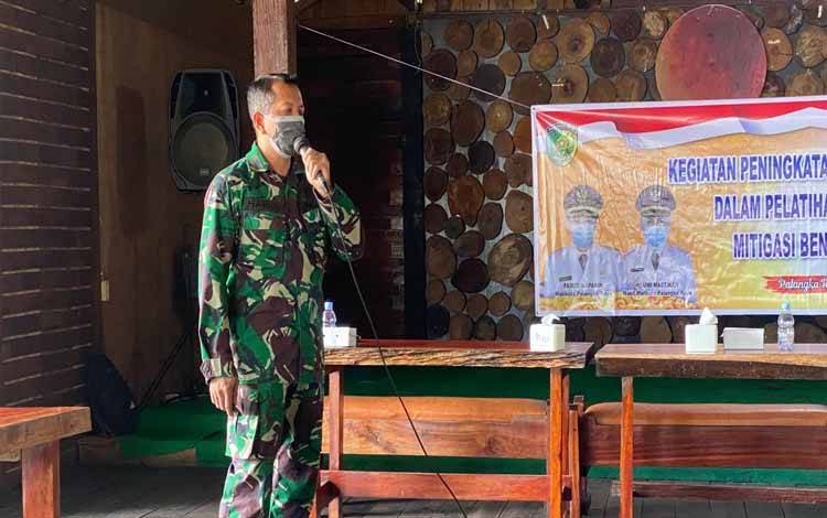 Kaurlat Kodim Palangka Raya Jadi Pemateri Pelatihan Mitigasi Bencana