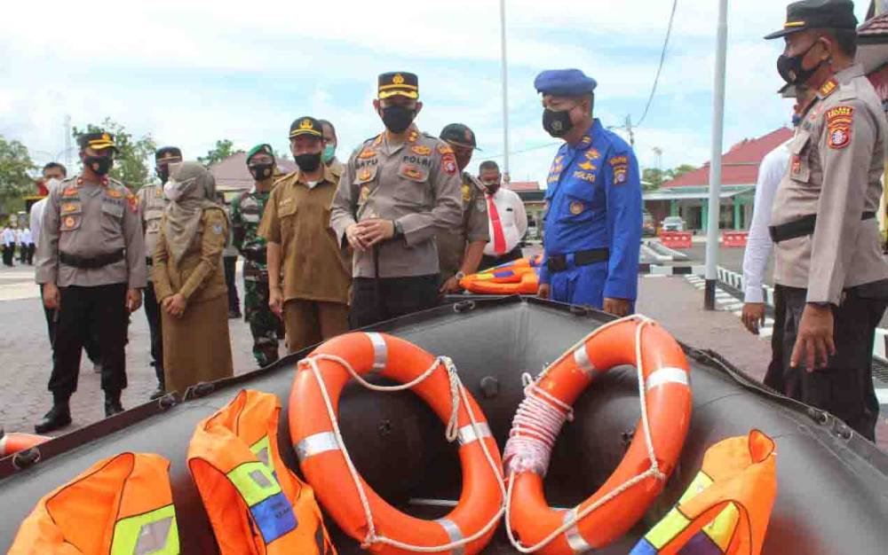Polres Seruyan Apel Gelar Personel dan Sarpras Penanggulangan Banjir