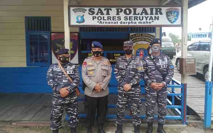 Komandan Pos TNI AL Kuala Pembuang Kunjungi Mako Polairud