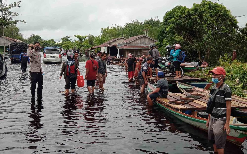 Ketinggian Air pada Kawasan Banjir di Tumbang Nusa Mencapai 80 Centimeter