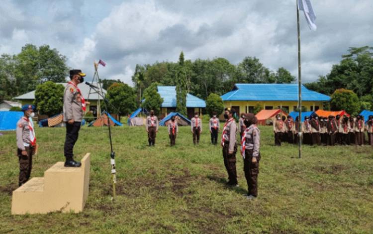 Harapan Kapolres Pulang Pisau Saat Pimpin Upacara Pembukaan Perkemahan Gerakan Pramuka