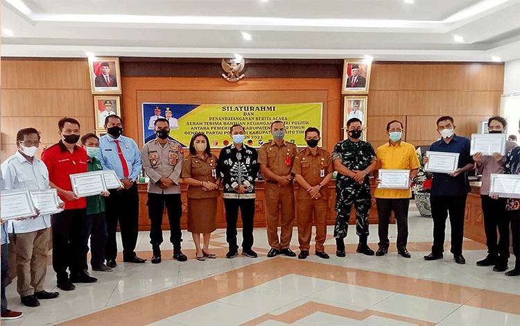 9 Partai Politik Terima Bantuan Keuangan dari Pemkab Barito Timur