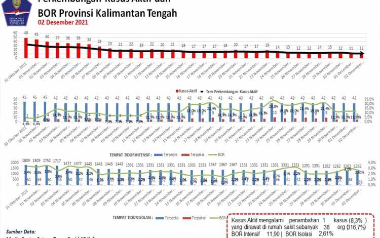 Kasus Aktif Covid-19 Kalteng di Rumah Sakit Turun tapi Isolasi Mandiri Meningkat