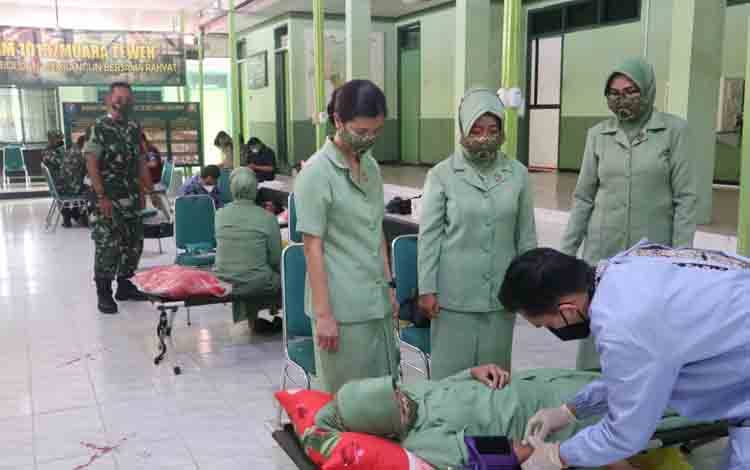 Peringati Hari Juang TNI AD, Kodim Muara Teweh Gelar Donor Darah