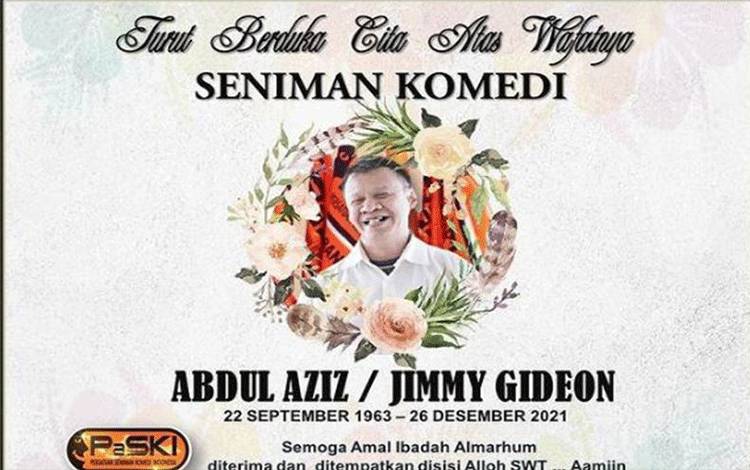 Pelawak Jimmy Gideon Tutup Usia