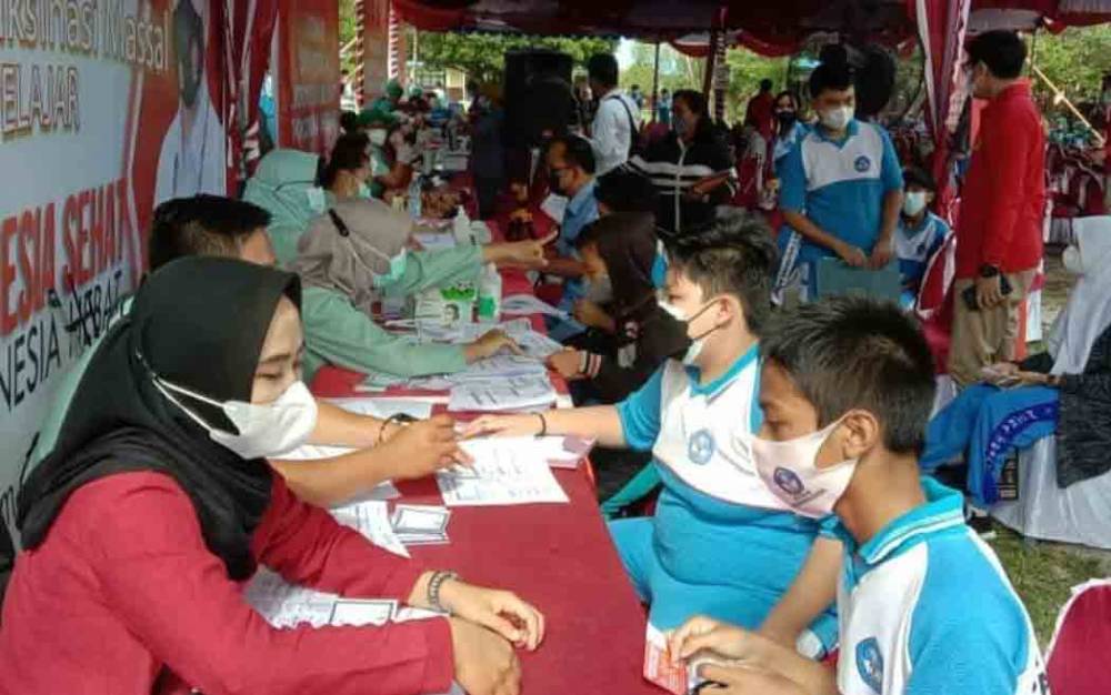 Vaksinasi Tingkat SMP di Palangka Raya Capai 6.005 Siswa