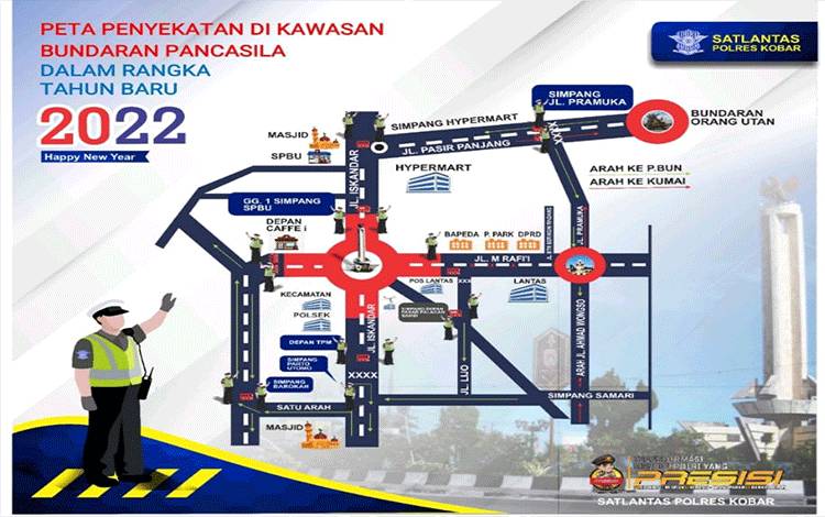 8 Titik Kawasan di Pangkalan Bun Ditutup Saat Malam Tahun Baru 2022