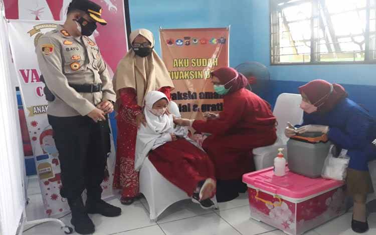 Kapolres Seruyan Pantau Vaksinasi Covid-19 Anak