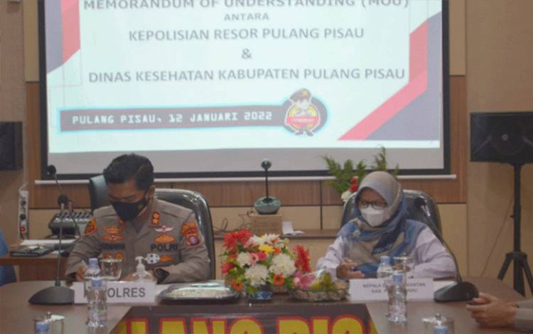 Polres Pulang Pisau Kerja Sama dengan Dinas Kesehatan Percepat Vaksinasi
