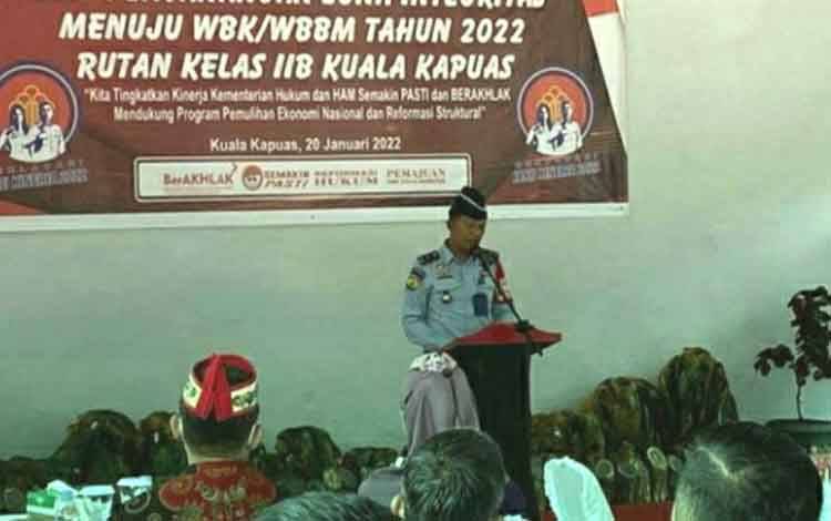 Kepala Rutan Kuala Kapuas Ajak Pegawai Wujudkan ZI Menuju WBK dan WBBM 2022