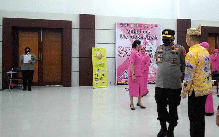 Kapolda Kalteng Tinjau Vaksinasi Anak di Kabupaten Gunung Mas