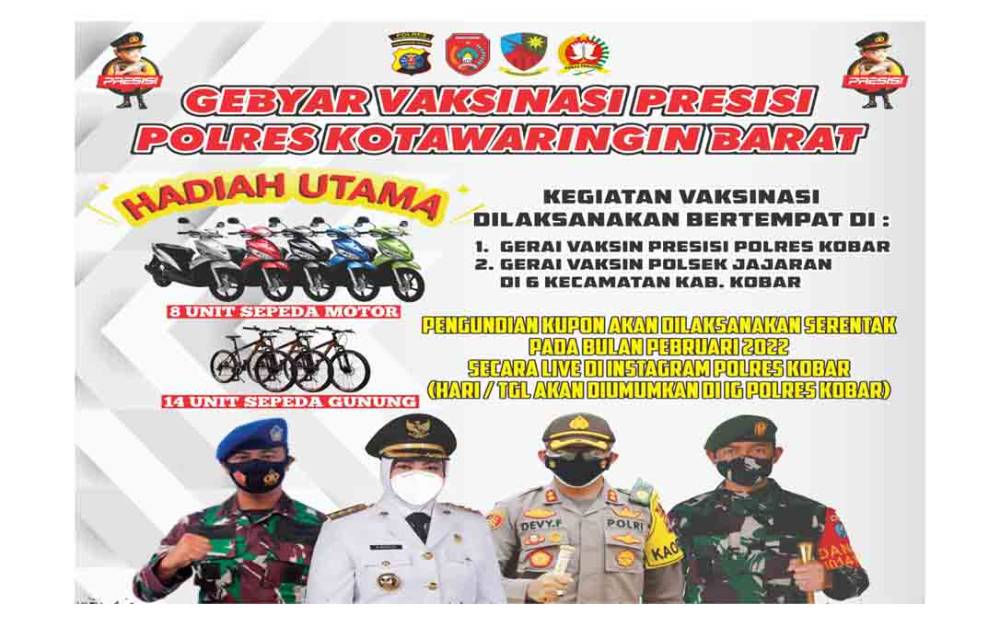 Gebyar Vaksin Presisi Polres Kobar Sediakan 8 Sepeda Motor