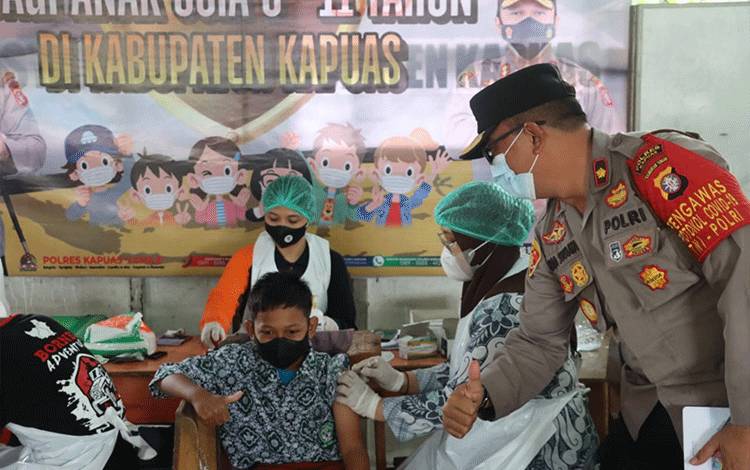 Polres Kapuas Percepatan Vaksinasi Anak Usia 6-11 Tahun