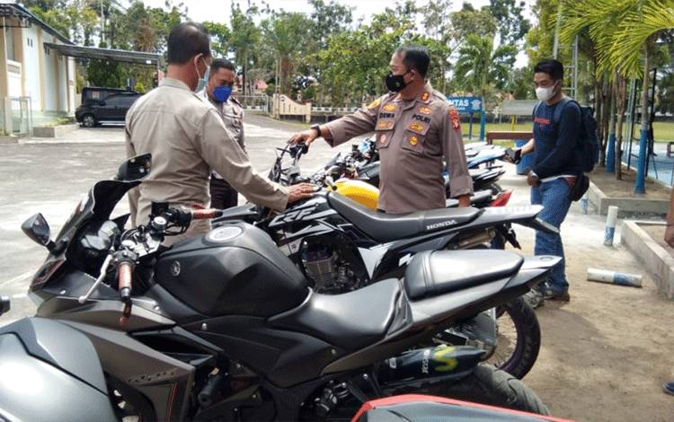 Satlantas Polres Sukamara Amankan Puluhan Kendaraan Knalpot Brong