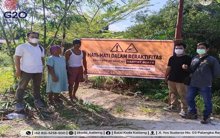 BKSDA Kalteng Tindaklanjuti Laporan Kemunculan Buaya di Kolam Ikan Milik Masyarakat