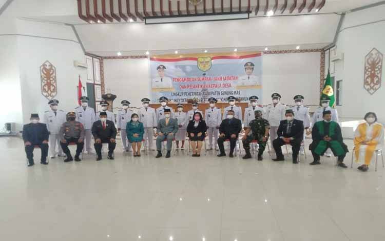 Pesan Bupati Gunung Mas kepada 14 Kades yang Baru Dilantik