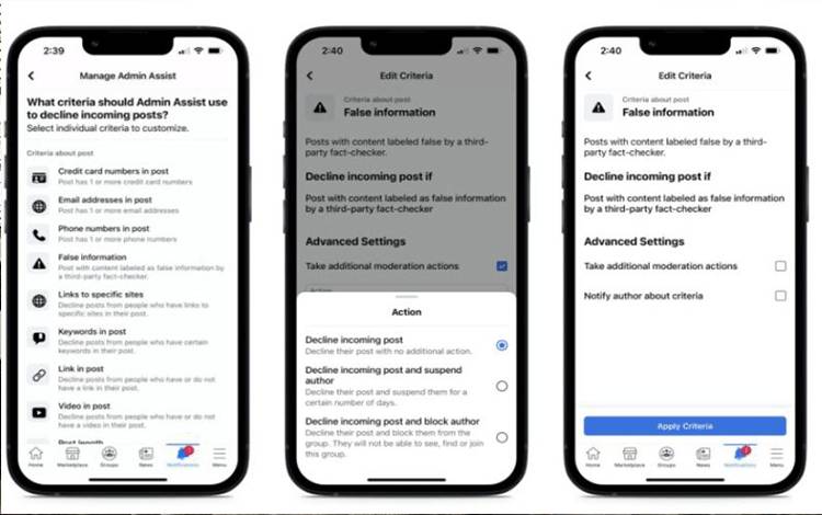 Facebook Rilis Fitur Mungkinkan Admin Grup Hapus Unggahan Disinformasi