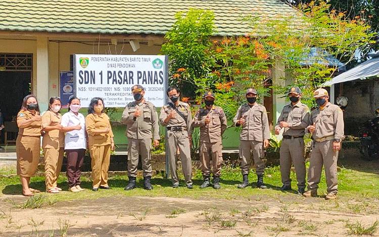 Satpol PP Barito Timur Gencar Lakukan Penertiban Protokol Kesehatan di Sekolah